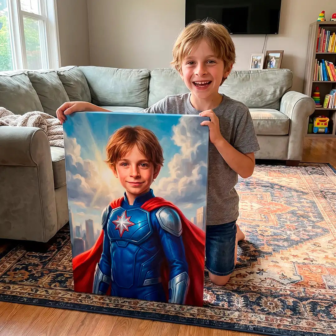 Superhero Boy - Personalized Portrait