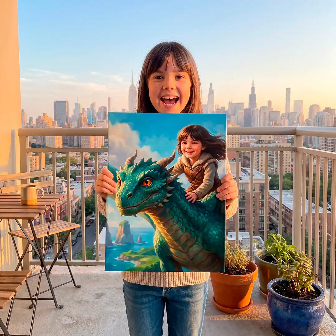 Dragon Rider (Girl) - Personalized Portrait
