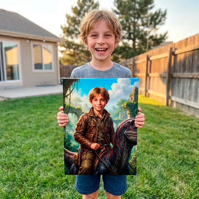Dino Rider (Boy) - Personalized Portrait