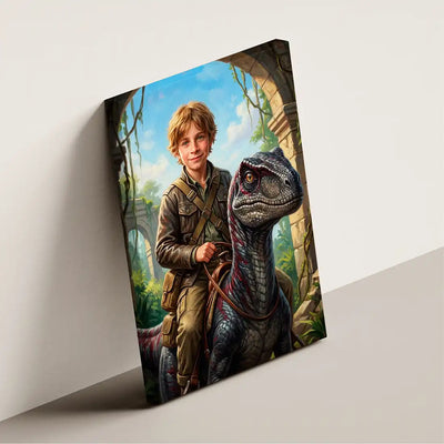Dino Rider (Boy) - Personalized Portrait