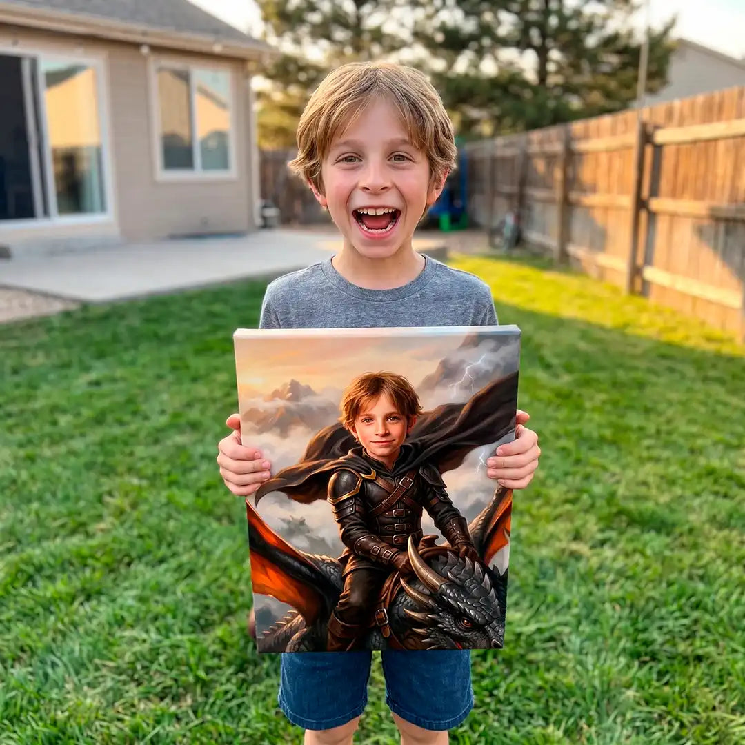Mountain Dragon Rider - Personalized Portrait