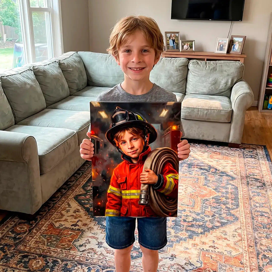 Junior Firefighter - Personalized Portrait