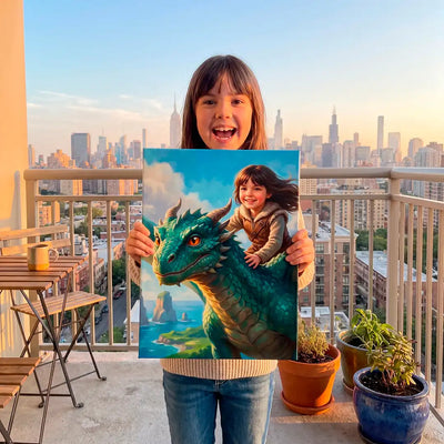 Dragon Rider (Girl) - Personalized Portrait